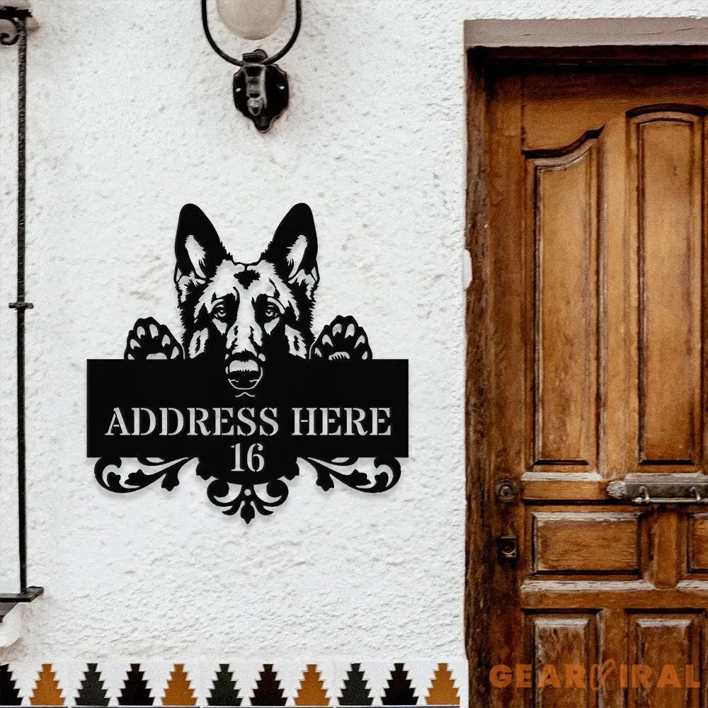 Naughty Dog Address Metal Sign Personalized Family Led Sign Outdoor Door Decor Personalized Address Wall Art Gift for