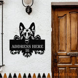 Naughty Dog Address Metal Sign Personalized Family Led Sign Outdoor Door Decor Personalized Address Wall Art Gift for