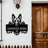 Naughty Dog Address Metal Sign, Personalized Family Led Sign, Outdoor Door Decor, Personalized Address Wall Art, Gift for Housewarming