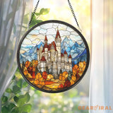 Neuschwanstein Castle Stained Glass Suncatcher Fairytale German Landmark Window Art Magical Travel Decor Gift for Her