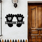 Newborn Prints Monograms Name Metal Sign Personalized Room Name Led Sign Outdoor Door Decor Address Wall Art Newborn