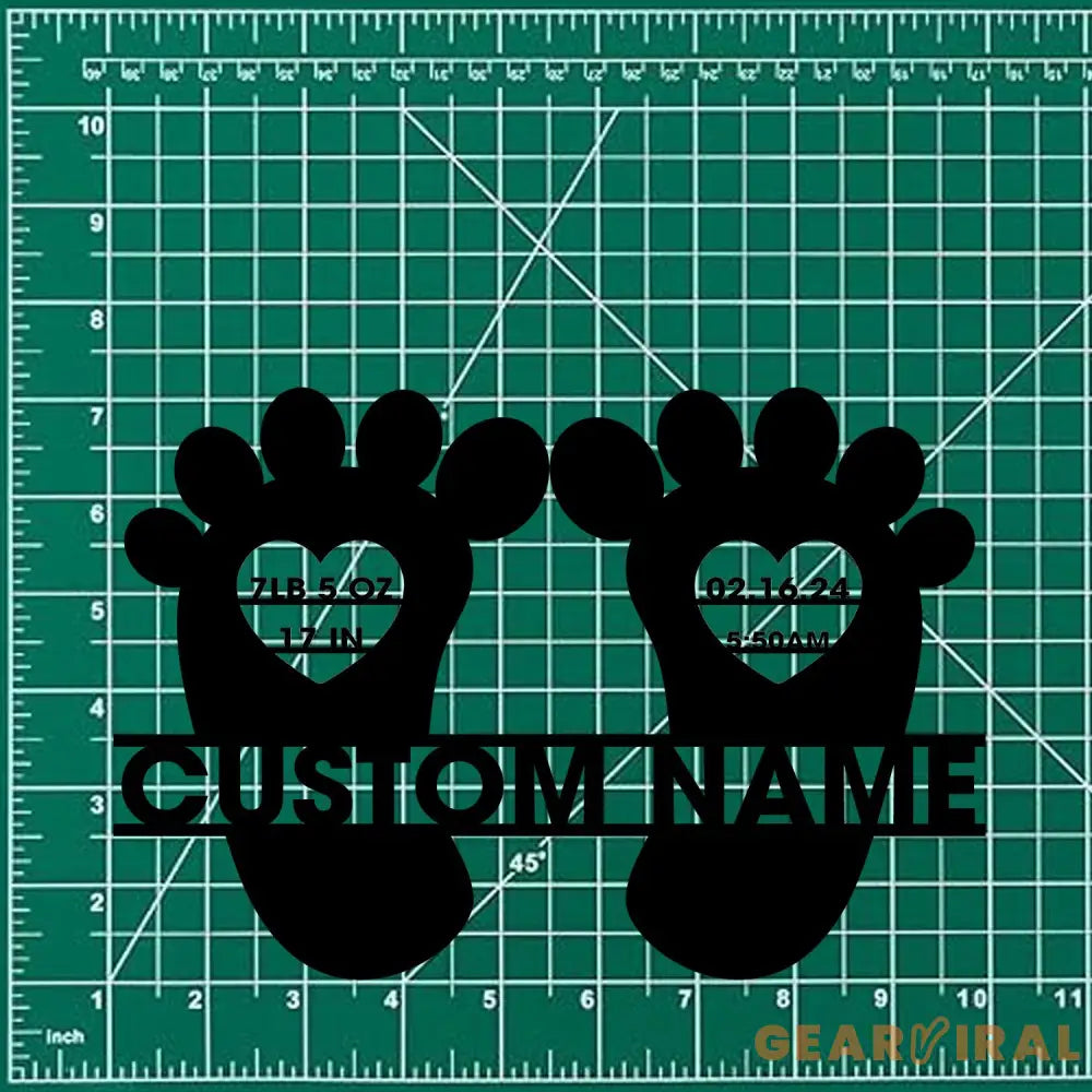 Newborn Prints Monograms Name Metal Sign Personalized Room Name Led Sign Outdoor Door Decor Address Wall Art Newborn