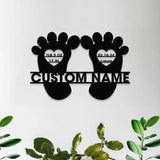 Newborn Prints Monograms Name Metal Sign, Personalized Room Name Led Sign, Outdoor Door Decor,  Address Wall Art, Newborn Gift Ideas
