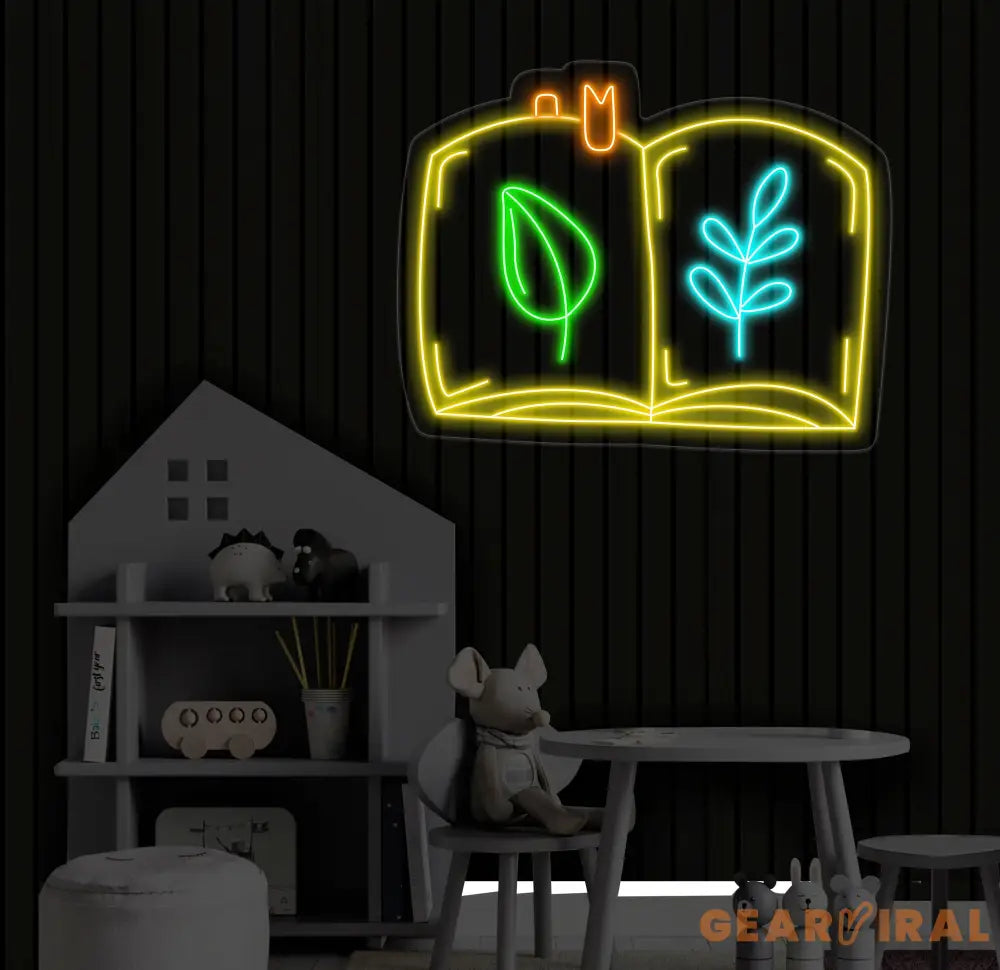 Notebook Neon Sign Notebook Heart Led Sign Custom Neon Sign Book Store Wall Decor Books Lover Gift Library Wall Art