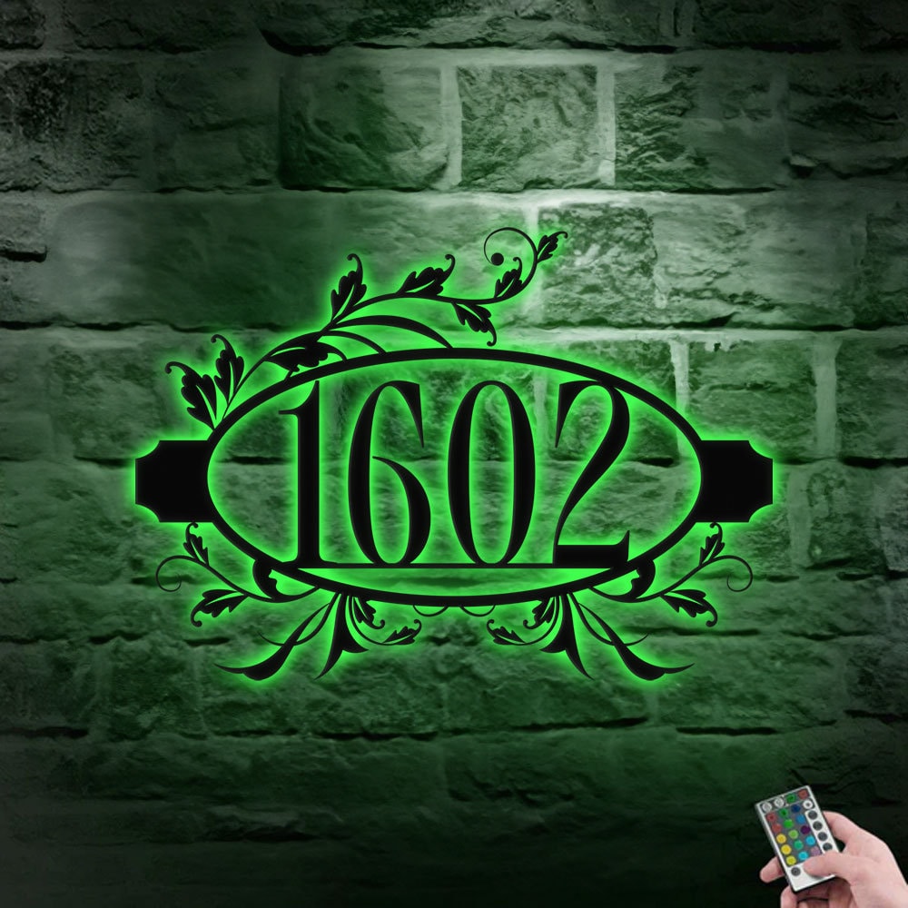 Number Address Door Sign - Number Address Wall Decor - Personalize Number Address Metal Sign - Address Wall Sign