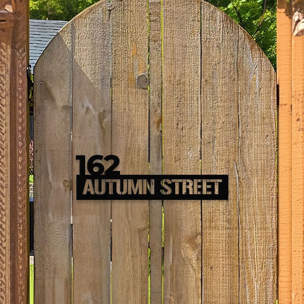 Number Address Door Sign - Number Metal Wall Sign  - Address Led Sign - Last Name Initial Hanging - Personalize Metal Sign - Housewarming