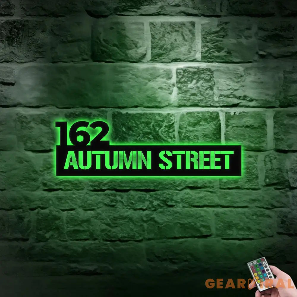 Number Address Door Sign - Number Metal Wall Sign - Address Led Sign - Last Name Initial Hanging - Personalize Metal