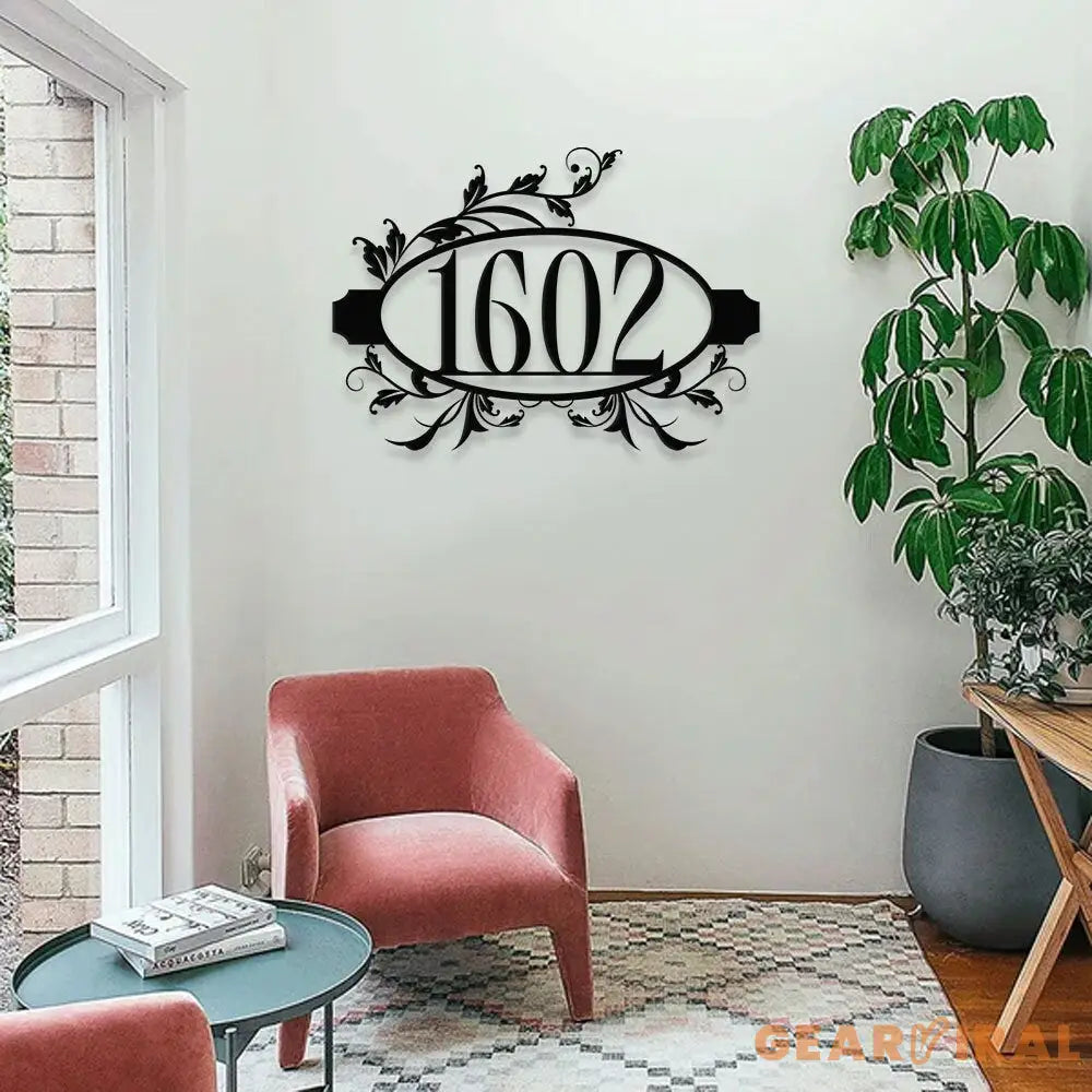 Number Address Door Sign - Number Address Wall Decor - Personalize Number Address Metal Sign - Address Wall Sign
