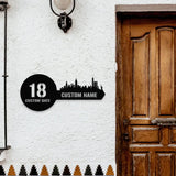 Number Address Key Number Metal Sign with LED Lights Personalized Family Name Metal Sign Family Wall Decor Wall Art