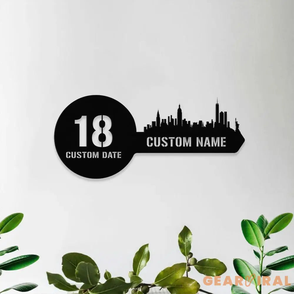 Number Address Key Number Metal Sign with LED Lights Personalized Family Name Metal Sign Family Wall Decor Wall Art
