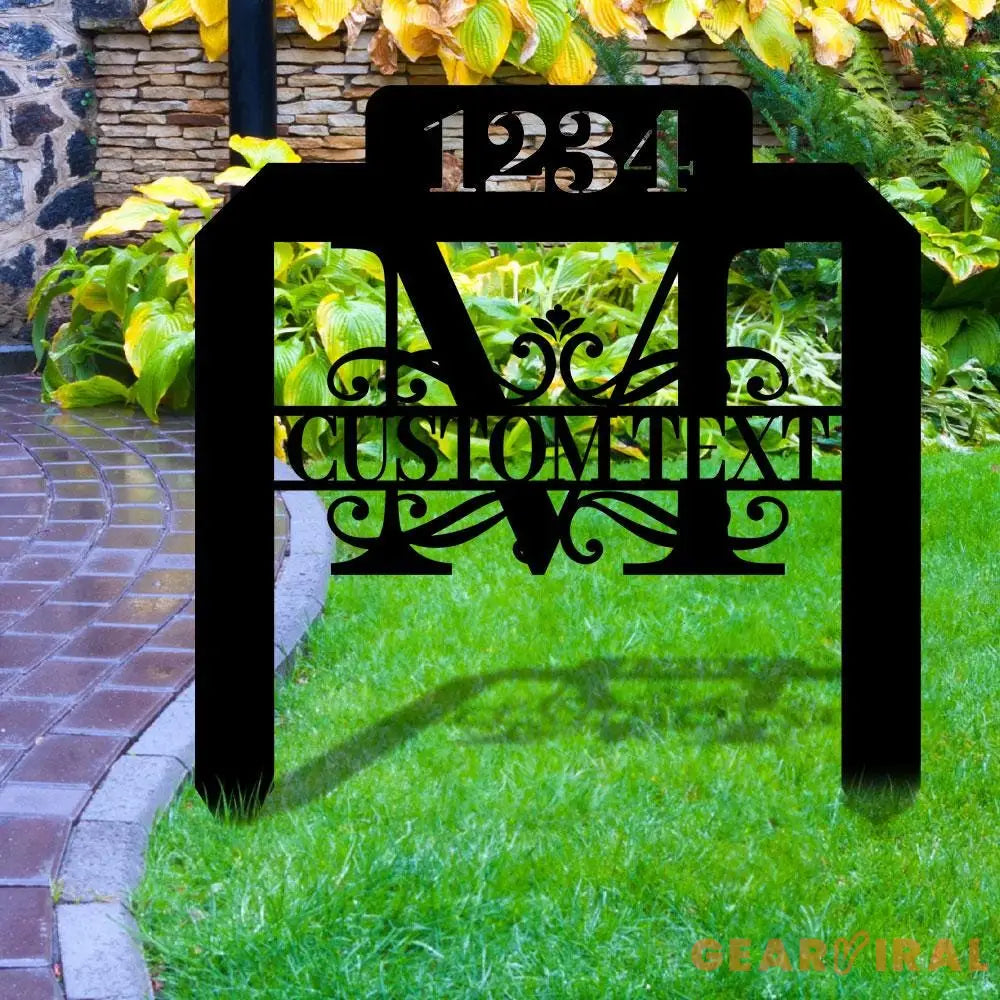 Number Address Metal Sign Metal Stake Personalized Name Yard Sign Outdoor Door Garden Decor Metal Sign Address Number
