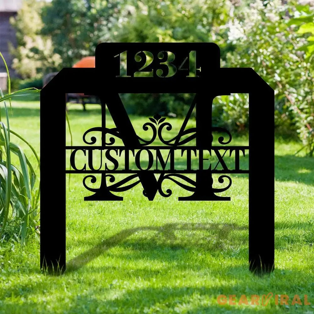 Number Address Metal Sign Metal Stake Personalized Name Yard Sign Outdoor Door Garden Decor Metal Sign Address Number