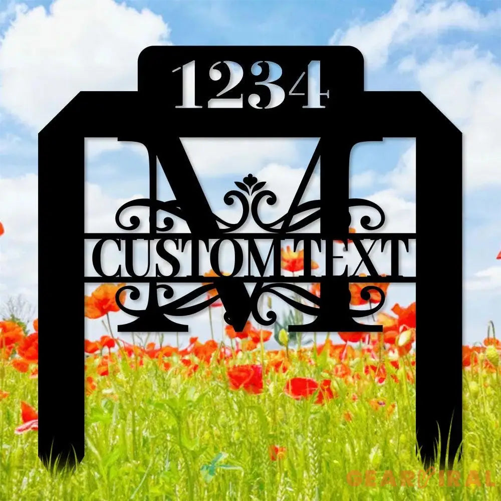 Number Address Metal Sign Metal Stake Personalized Name Yard Sign Outdoor Door Garden Decor Metal Sign Address Number