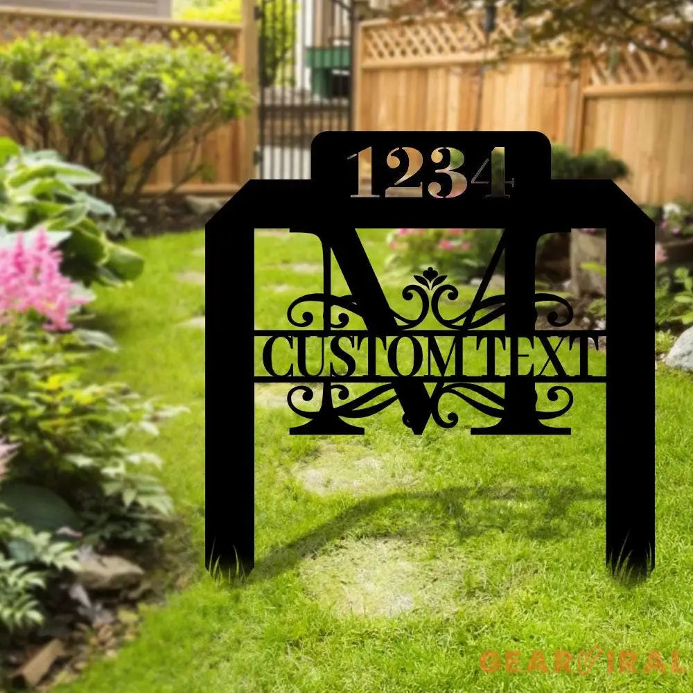 Number Address Metal Sign Metal Stake Personalized Name Yard Sign Outdoor Door Garden Decor Metal Sign Address Number
