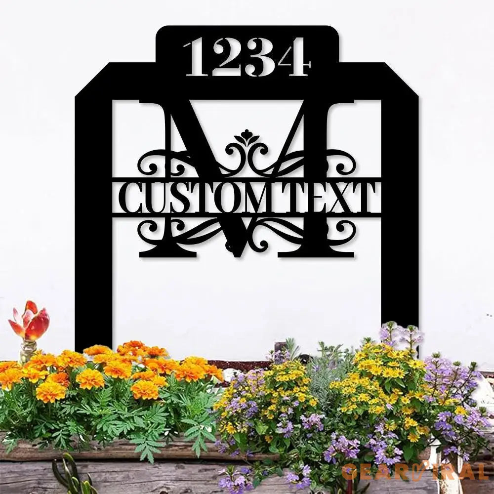 Number Address Metal Sign Metal Stake Personalized Name Yard Sign Outdoor Door Garden Decor Metal Sign Address Number