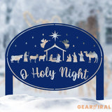 O Holy Night Metal Yard Stake Christmas Decor Nativity Yard Stake Metal Outdoor Decorations for the Holidays Christian