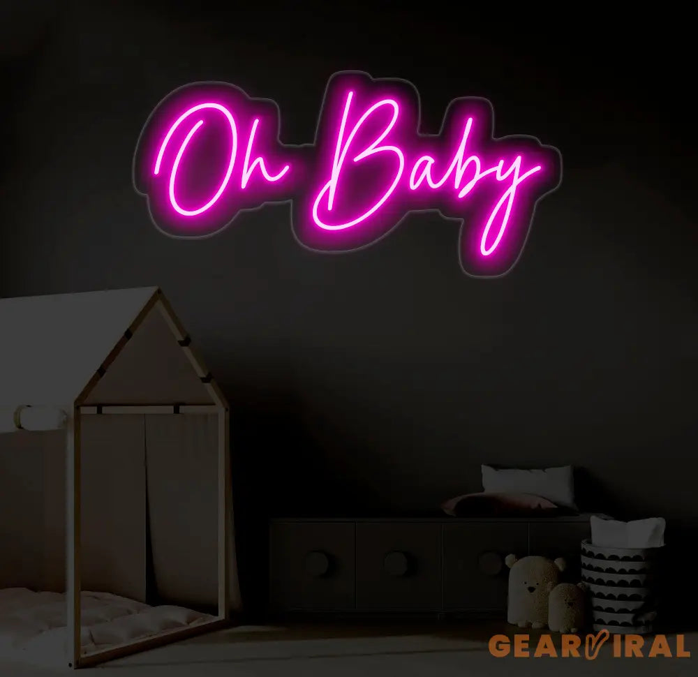 Oh Baby Neon Sign Custom Neon Light for Baby Shower Decorations Nursery Decor or Gender Reveal Party Perfect Baby