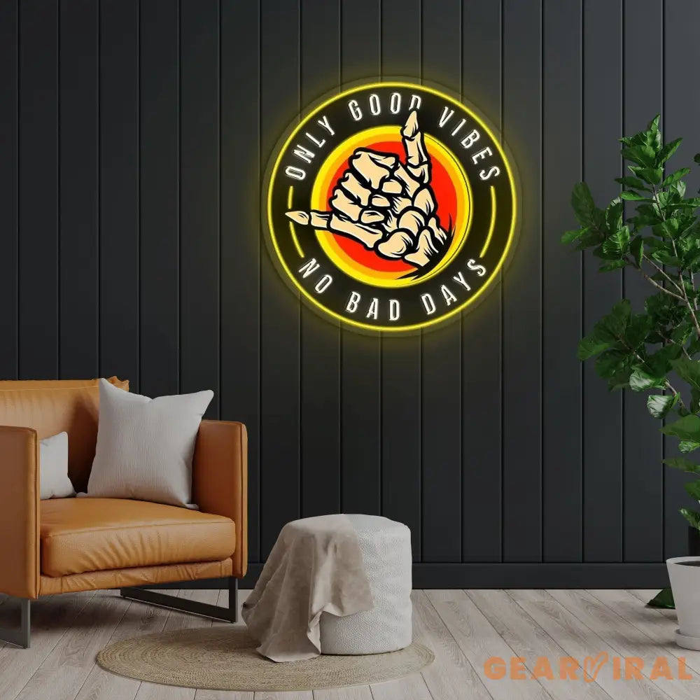 Only Good Vibes Neon Sign x Acrylic Artwork