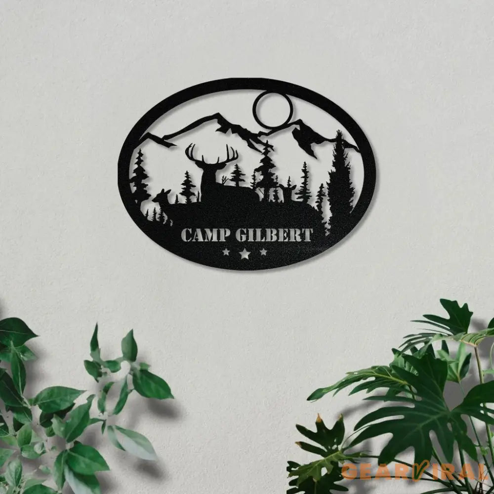 Our amily Camp Custom Name Metal Sign Decor Custom Metal Hanging Sign Personalized Metal Wall Art - Gift For Family