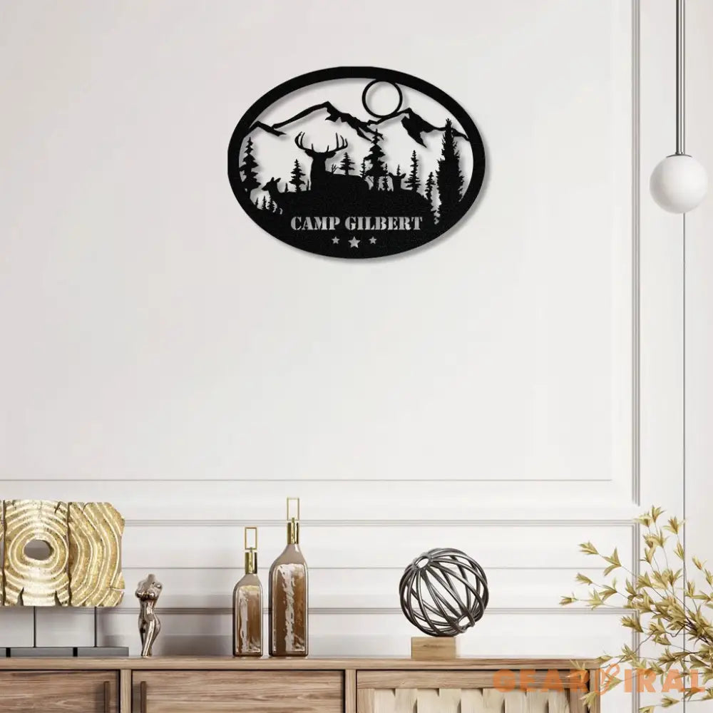 Our amily Camp Custom Name Metal Sign Decor Custom Metal Hanging Sign Personalized Metal Wall Art - Gift For Family