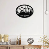 Our amily Camp Custom Name Metal Sign Decor Custom Metal Hanging Sign Personalized Metal Wall Art - Gift For Family
