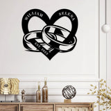 Our Anniversary Rings Metal Sign, Personalized Wedding, Anniversary Gift For Couple, Gift For Parents, Year Anniversary Sign, Metal Wall Art