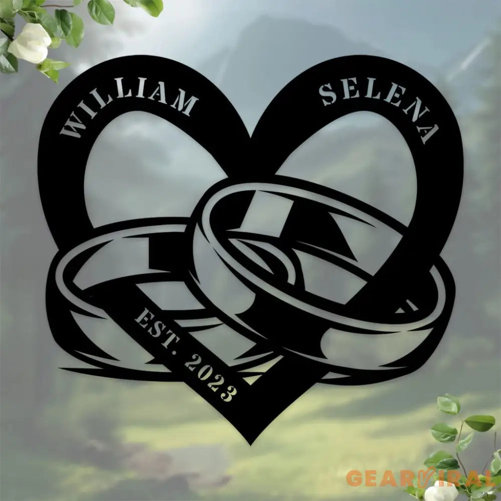 Our Anniversary Rings Metal Sign Personalized Wedding Anniversary Gift For Couple Gift For Parents Year Anniversary