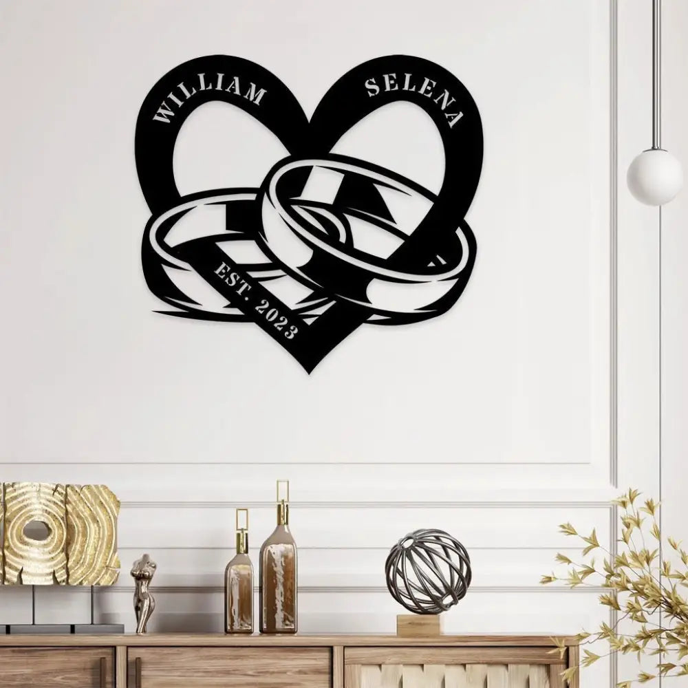 Our Anniversary Rings Metal Sign Personalized Wedding Anniversary Gift For Couple Gift For Parents Year Anniversary