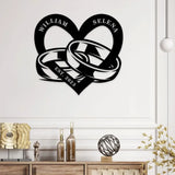 Our Anniversary Rings Metal Sign Personalized Wedding Anniversary Gift For Couple Gift For Parents Year Anniversary