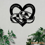 Our Anniversary Rings Metal Sign Personalized Wedding Anniversary Gift For Couple Gift For Parents Year Anniversary