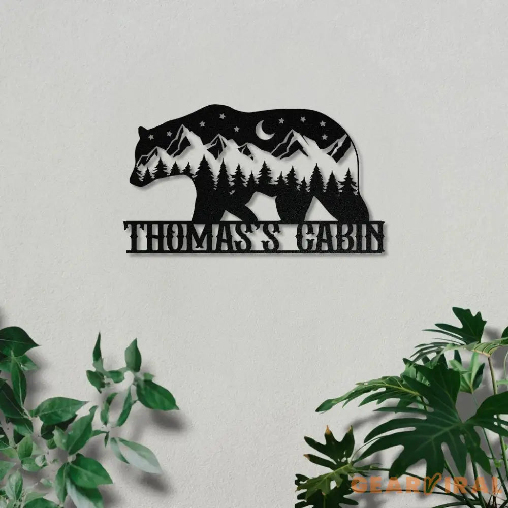 Our Bear Family Metal Sign Decor Custom Family Name Metal Hanging Sign Personalized Wall Art - Housewarming - Gift for