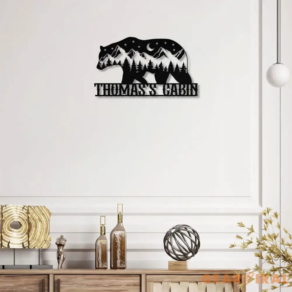 Our Bear Family Metal Sign Decor Custom Family Name Metal Hanging Sign Personalized Wall Art - Housewarming - Gift for