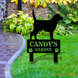 Our Garden Custom Metal Sign - Dog Garden Decor - Dog Metal Yard Sign - Personalize Dog Garden Metal Sign