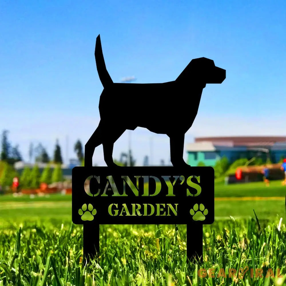 Our Garden Custom Metal Sign - Dog Garden Decor - Dog Metal Yard Sign - Personalize Dog Garden Metal Sign