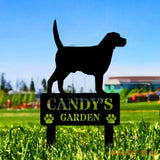 Our Garden Custom Metal Sign - Dog Garden Decor - Dog Metal Yard Sign - Personalize Dog Garden Metal Sign