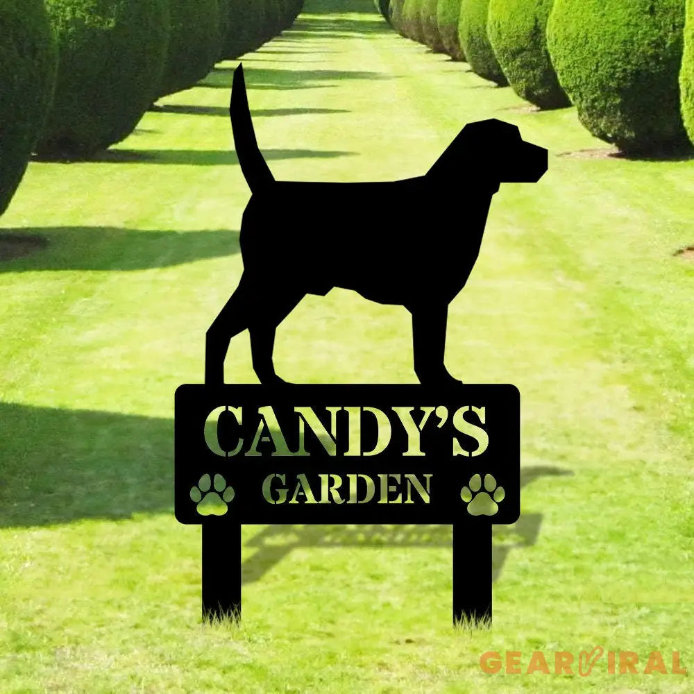 Our Garden Custom Metal Sign - Dog Garden Decor - Dog Metal Yard Sign - Personalize Dog Garden Metal Sign