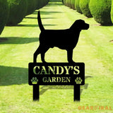 Our Garden Custom Metal Sign - Dog Garden Decor - Dog Metal Yard Sign - Personalize Dog Garden Metal Sign