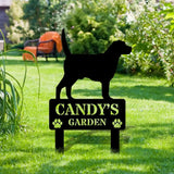 Our Garden Custom Metal Sign - Dog Garden Decor - Dog Metal Yard Sign - Personalize Dog Garden Metal Sign