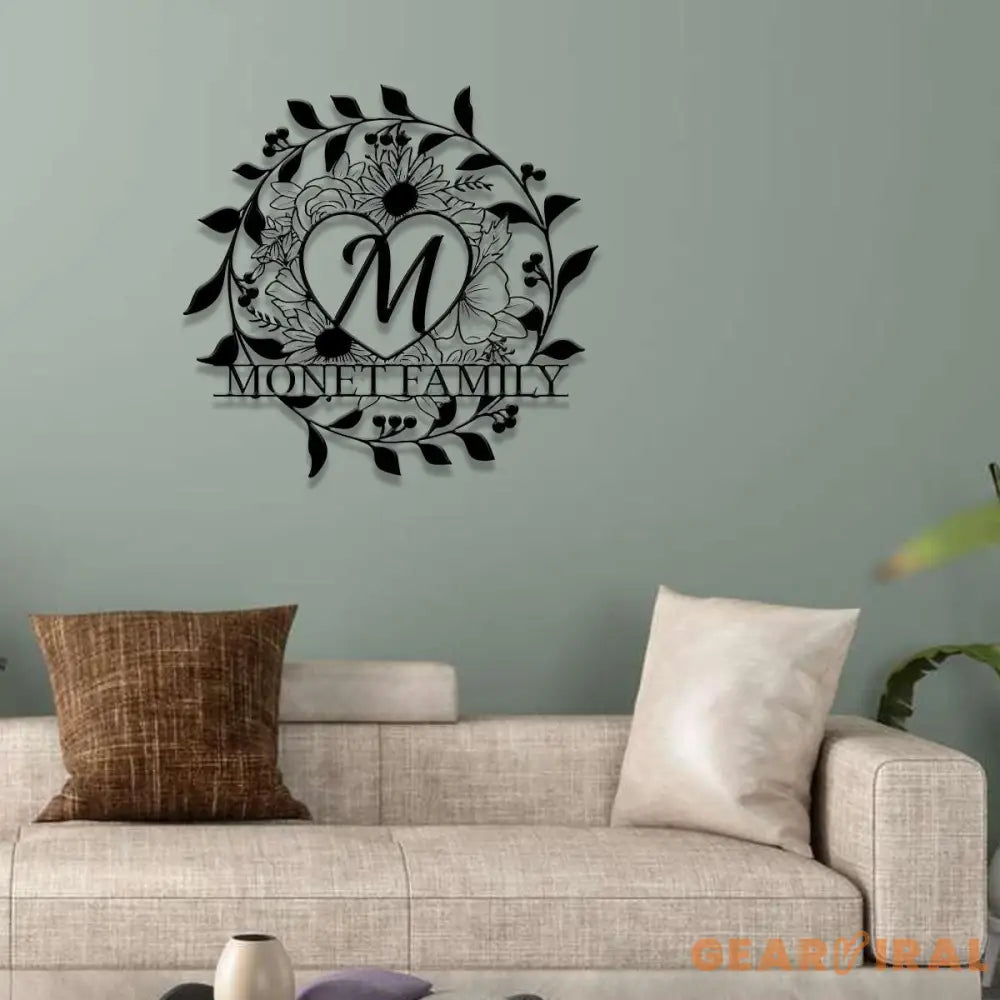 Our Personalized Family Name Metal Art Name Sign Closing Gift Metal Monogram Housewarming Wedding Monogram Anniversary