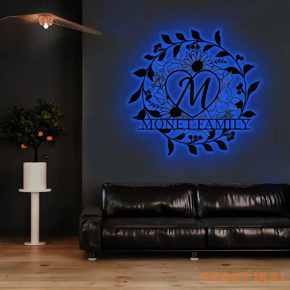 Our Personalized Family Name Metal Art Name Sign Closing Gift Metal Monogram Housewarming Wedding Monogram Anniversary