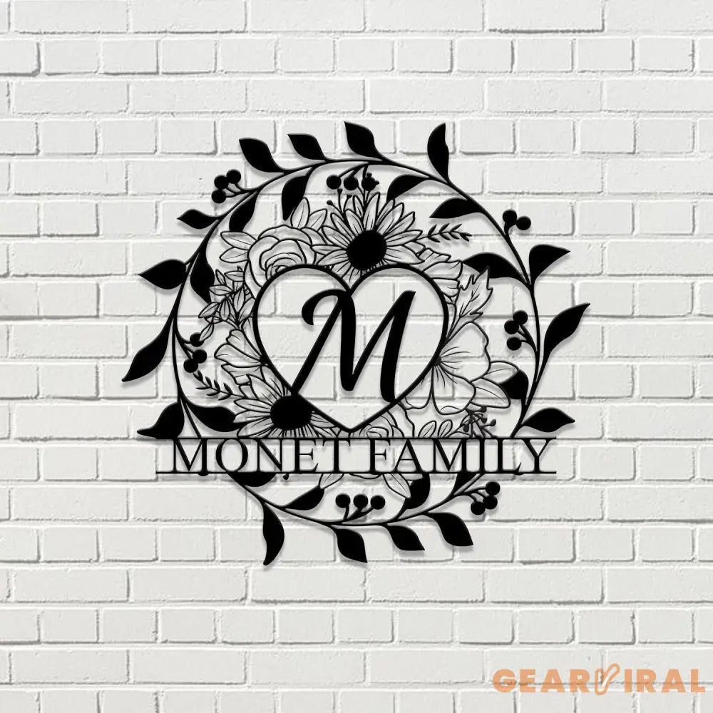 Our Personalized Family Name Metal Art Name Sign Closing Gift Metal Monogram Housewarming Wedding Monogram Anniversary