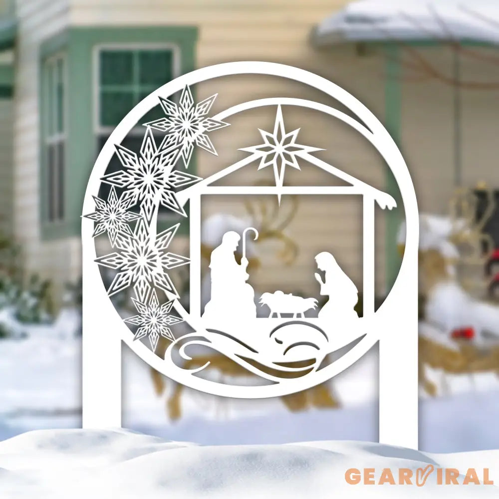 Outdoor Christmas Nativity Scene Metal Stake Christmas Decor Nativity Yard Stake Metal Outdoor Holiday Decoration