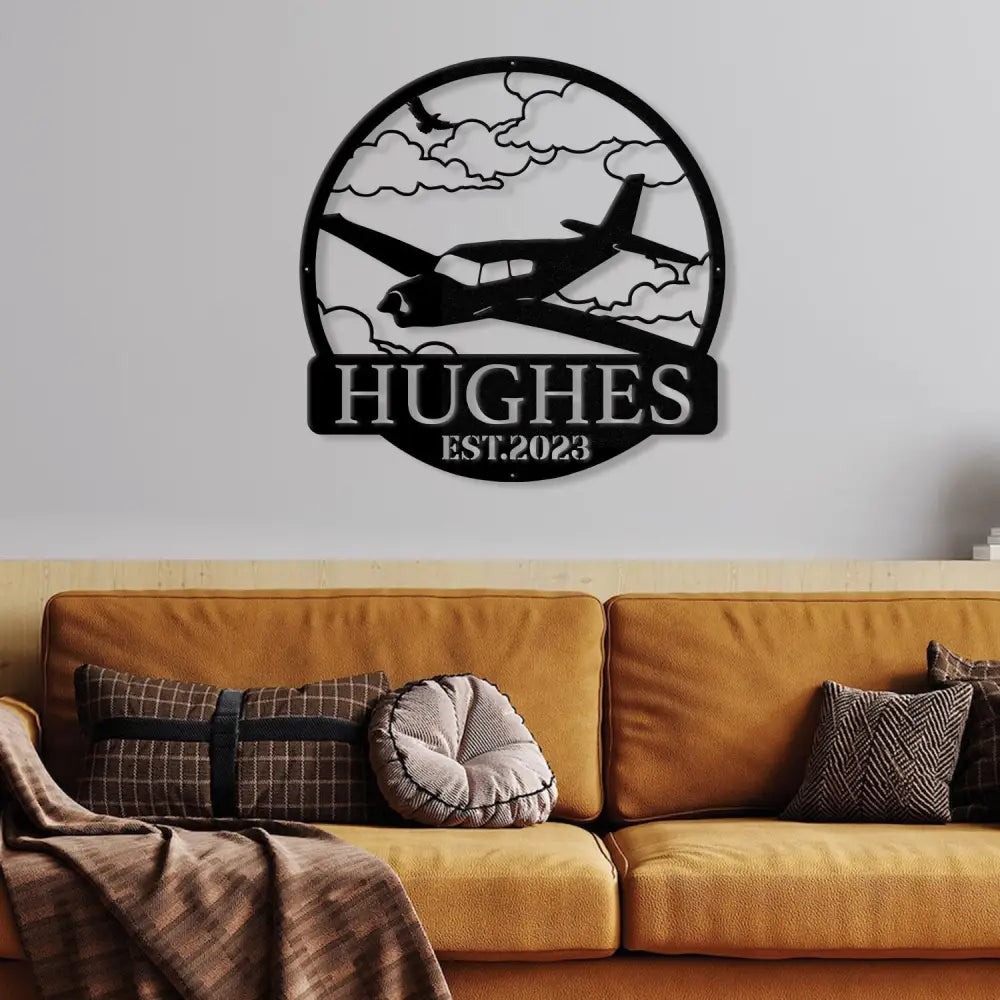 Outdoor Custom Airplane Metal Wall Art Personalized Pilot Name Sign Aircraft Hangar Decor Airforce Housewarming Gifts