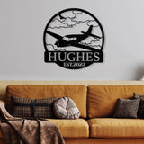 Outdoor Custom Airplane Metal Wall Art Personalized Pilot Name Sign Aircraft Hangar Decor Airforce Housewarming Gifts