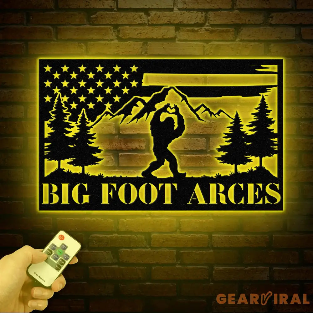 Outdoor Sasquatch Custom Name Metal Sign - Bigfoot Mountain Yard Decor Metal Yeti Sign Bigfoot Yard Art Personalized