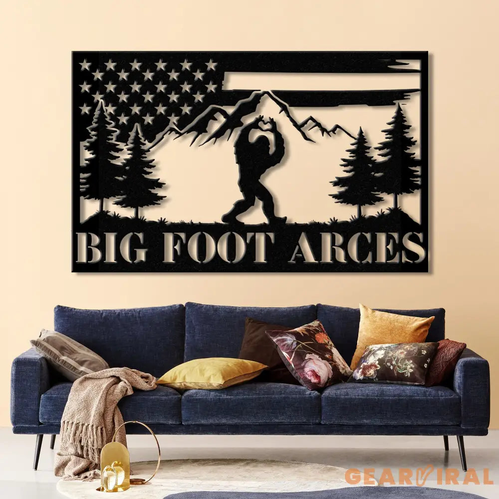 Outdoor Sasquatch Custom Name Metal Sign - Bigfoot Mountain Yard Decor Metal Yeti Sign Bigfoot Yard Art Personalized