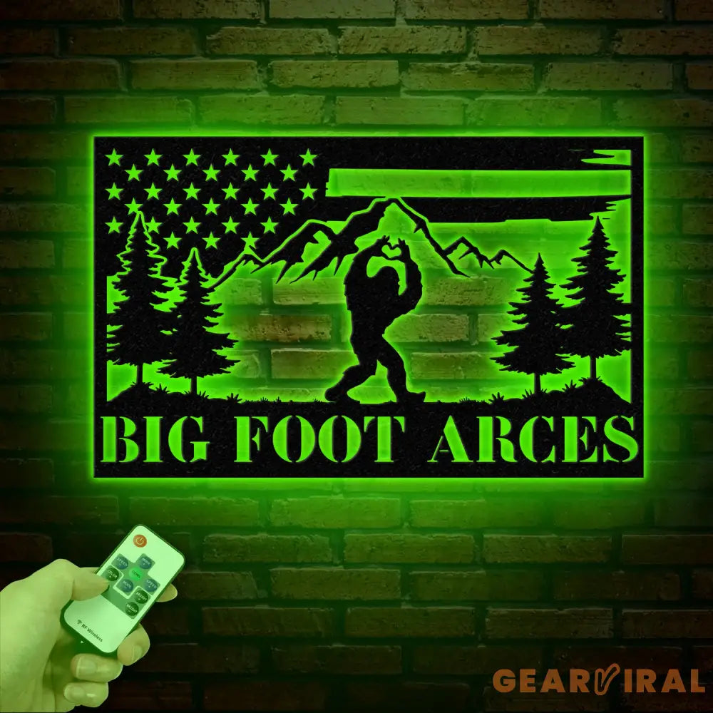 Outdoor Sasquatch Custom Name Metal Sign - Bigfoot Mountain Yard Decor Metal Yeti Sign Bigfoot Yard Art Personalized