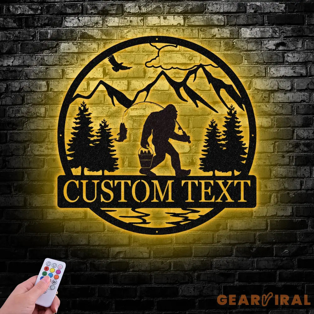 Outdoor Sasquatch Custom Name Metal Sign Bigfoot Yard Decor Bigfoot Mountain Metal Sign - Gearviral