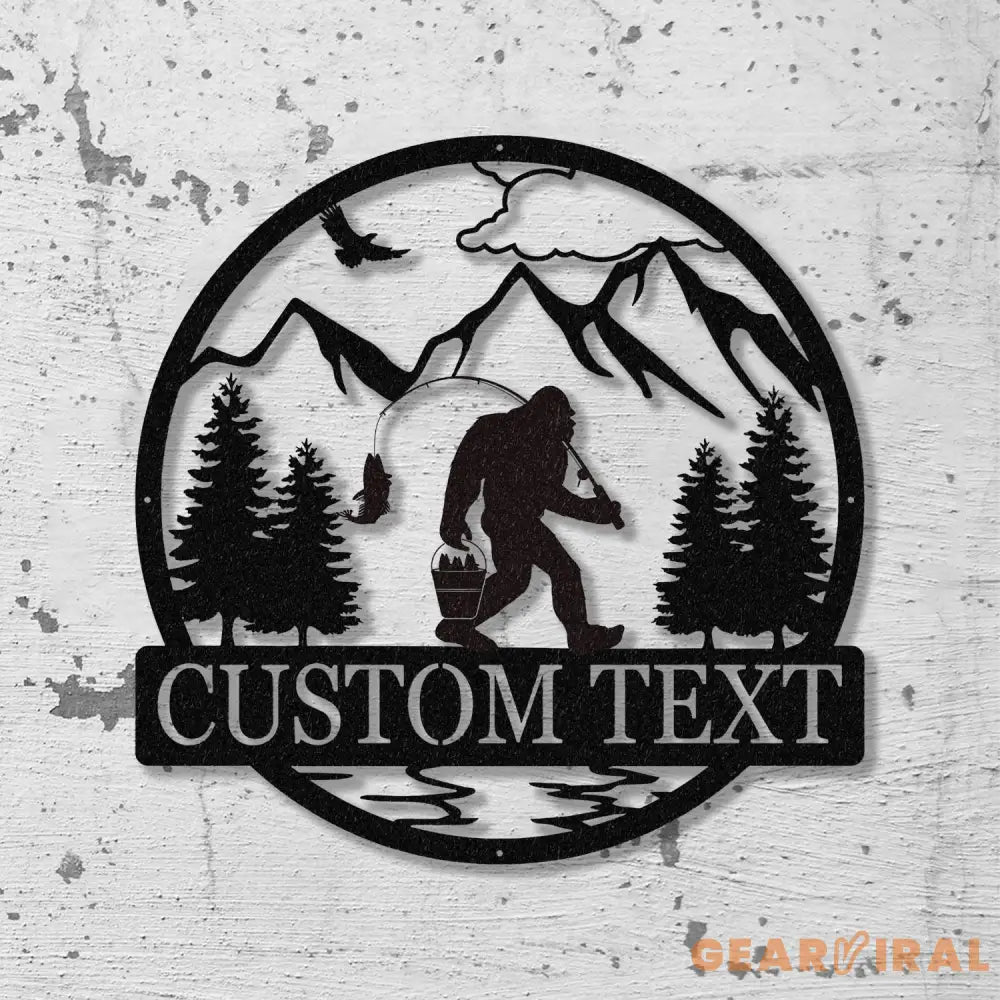 Outdoor Sasquatch Custom Name Metal Sign Bigfoot Yard Decor Bigfoot Mountain Metal Sign - Gearviral