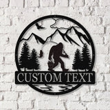Outdoor Sasquatch Custom Name Metal Sign Bigfoot Yard Decor Bigfoot Mountain Metal Sign - Gearviral